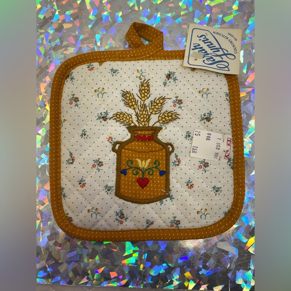 🌾SOLD🌾Vintage Sarah Lynn’s Country Kitchen 1950’s Wheat Jug Pot Holders New - Picture 2 of 8